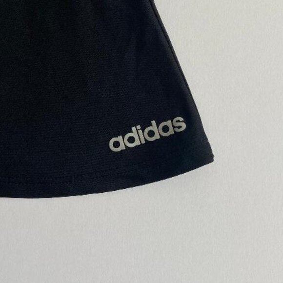 Adidas Girl's Black Three-Stripe Tennis Skirt with Built-in Shorts - Picture 6 of 7
